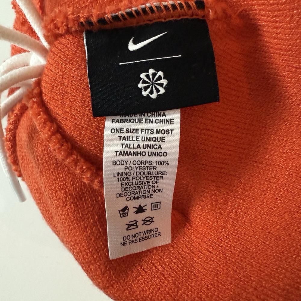 Nike‎ NXR Beanie Hat Nike XC Regionals 2025 Orange White Pom Top Watch Cap OSFM - Picture 3 of 4
